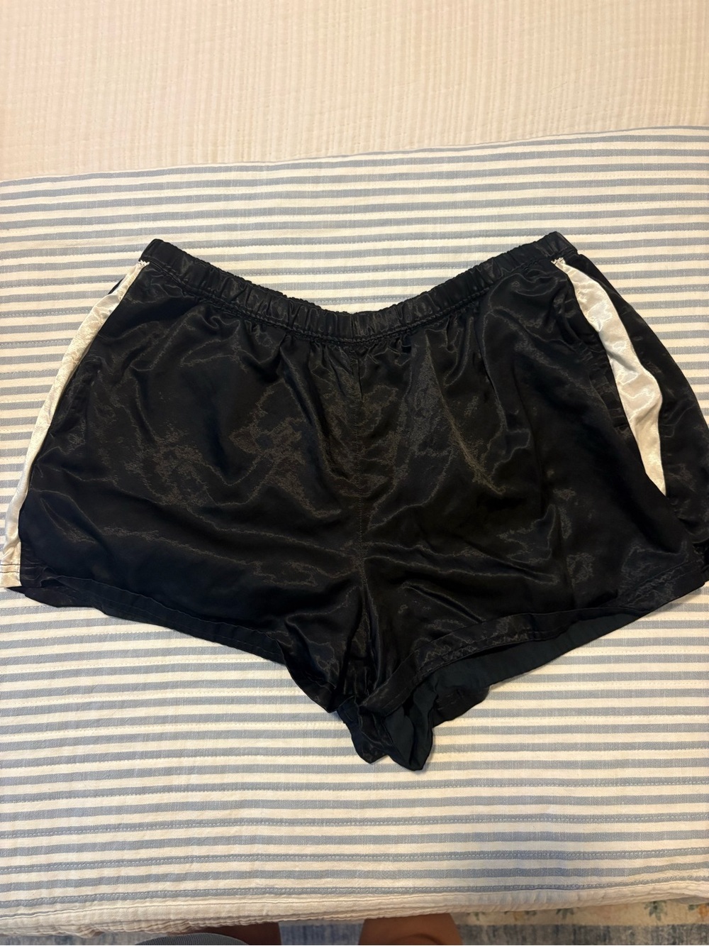 Aerie OFFLINE Satin Athletic Shorts with White Side Panels